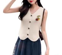 BEAZOOM Asymmetrical Sleeveless Knit for top Women Solid Color Asymmetrical | Unique 3D asymmetrical design, solid color pattern, breathable polyester fabric, suitable for summer wear
