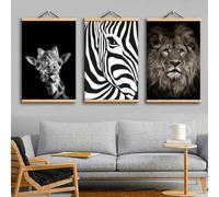 BEAZOOM Beech Wooden Poster Frame 41cm, DIY Wall Scroll Hanger Photos and Maps, No Glue Required Picture Display Set