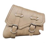 BEAZOOM Beige PU for Motorcycle Saddle Bag Side Triangle Storage Pouch 28x24x14cm with Quick Install Straps Various Models(Right)