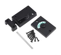 BEAZOOM Black Bathroom Door Lock with Red Green Indicator, Zinc Alloy Privacy Bolt for Toilet Shower Cubicle, 85mm Length