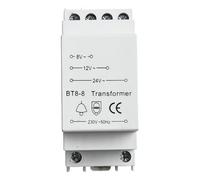BEAZOOM BT8-8 230V AC Door Bell Transformer, Selectable 8V/12V/24V | Output up to 8VA, Compact Epoxy Resin Power Supply for Wired Chimes