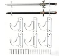 BEAZOOM Clear Acrylic Light Saber Wall Mount Rack, Stylish Horizontal Display Stand for Swords & Collectibles, Install Home Decor, 3.5x3.5in(clear 3-pack)