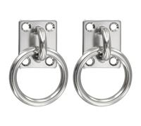 BEAZOOM for Heavy Duty M8 Tie Down Anchors 2 Pack, 304 Stainless Steel Eye Plates with Rings and Screws Boat for Marine Deck Rigging, 150kg Load Capacity Shade Sails