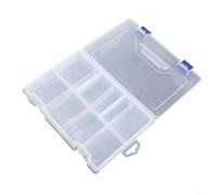 BEAZOOM for Plastic Adjustable Compartment Storage Box with 6-10 Grids Screws, Jewelry, Beads, Pills, Nails and Small Accessories Organizer, Transparent(8 Grids)