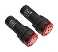 BEAZOOM for Red 12V AC/DC Flashing LED Indicator with Buzzer, 22mm Mounting Hole Alarm Signal Light AD16-22SM, 2 Pack