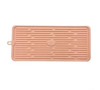 BEAZOOM Heat Resistant Silicone Coffee Mat, Non Slip Drip Tray for Espresso Machine, Food Safe Countertop Protector for Kitchen(Pink)