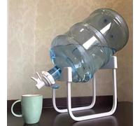 BEAZOOM Inverted for Water Bottle Stand with Spout, Iron Dispenser Holder 55cm Barrels, Space Saving Countertop Rack, White