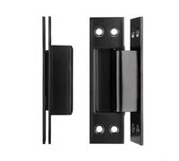 BEAZOOM Invisible Door Hinge Cross Type for Folding Wood Aluminum Frames 90 Degree Gapless Design Zinc Alloy 304 Steel Silver 127x35mm(Black)