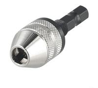 BEAZOOM Keyless Drill Chuck Adapter for Hex Shank Quick Change Bits, 6.35mm Aluminum Alloy Tool for Electric Grinder, Engraving Machine Nail Machine(0.3-3.6mmB)