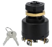 BEAZOOM Marine Ignition Switch with 2 Keys, Brass Boat Power Switch with Push-to-Choke, Flame-Retardant Shell for Yacht Outboard Motors Marine Vessels Use(A)