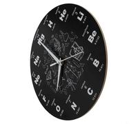 BEAZOOM Mathematical Formula Wall Clock, 12 Inch Periodic Table Design for Science Enthusiasts, Quiet Acrylic Decor for School Home, Black(A)