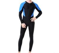 BEAZOOM Men's 1.5mm Neoprene Wetsuit with Hood, Full Length Dive Suit Scuba Snorkeling Surfing, Black Blue(M)