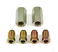 BEAZOOM Metal 2 Way Female Brake Pipe Connector with 4 M10x1mm Nuts, 3/16 Inch Brake Line Fitting Kit for Inverted Bell Mouth