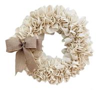 BEAZOOM Modern Burlap Wreath for St Patrick's Day Christmas Door Wall Hanging Decor Plastic Cloth Beige 40cm