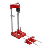 BEAZOOM Portable Woodworking Drill Guide Locator, Adjustable Drilling Positioner with V-Groove for Round, 14mm Hex Shank, Red Alloy Steel Tool