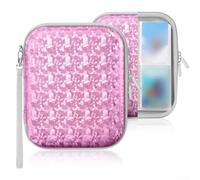 BEAZOOM PU Waterproof Card Case for Yoto Player for mini - 120 Pockets Storage Organizer with Zipper - Travel Binder for Audiobook Cards Kids Audio Player Accessory Grey Pink Blue Red(Pink)