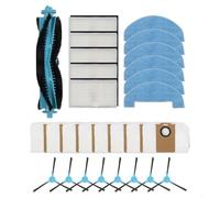 BEAZOOM Replacement Parts for Ultenic Pro/T10 Lite & Choice S3/R3 Robot Vacuums, Includes 3.3L Bags, HEPA Filters, Main Brush, Side Brushes & Mops(B)