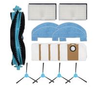 BEAZOOM Replacement Parts for Ultenic Pro/T10 Lite & Choice S3/R3 Robot Vacuums, Includes 3.3L Bags, HEPA Filters, Main Brush, Side Brushes & Mops(A)