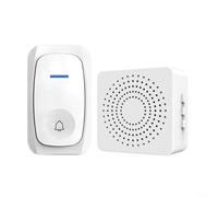 BEAZOOM Self-Powered Wireless Doorbell Long Range 200m Waterproof IP66 Electronic Chime Kit 55 Tunes 5 Volume Settings No Needed White