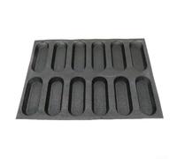 BEAZOOM Silicone Bread Pan Nonstick Perforated Loaf Tin for Even Baking - Oven Safe Bakeware for Hot Dogs 30x40cm(Black 5-Grid)