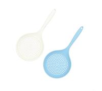 BEAZOOM Silicone Slotted Spoon with Long Handle, Heat- Frying Strainer Skimmer Hot Pot and Kitchen Use - Blue, White(mix)