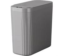 BEAZOOM Smart Trash Can with Auto Sensor Lid, Waterproof Body Stable Low Profile Base for Kitchens Bedrooms Bathrooms Living Areas(gray)