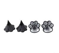 BEAZOOM Solar Powered for Cat Claw Lights, 4 Piece Outdoor Garden Decor Walkways and Lawns, All-Weather Pet Themed Pathway Stakes Black(Colored Light)