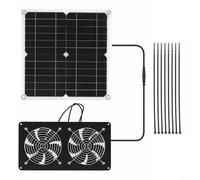 BEAZOOM Solar Powered Ventilation Fan Kit, Adjustment Waterproof Cooling System for Greenhouses Chicken Coops Dog Kennels