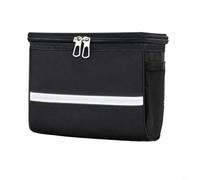 BEAZOOM Waterproof Scooter Basket Bag 21x16x13cm Front Handlebar Storage Pouch 420D Oxford Cloth with Reflectors for Bike Black