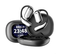 BEAZOOM Wireless AI Translation Earbuds with LCD Interface, 144 Languages Real-Time Interpreter, HD Sound Long for battery Life Headphones Global Travel, Grey(Black)