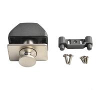 BEAZOOM Zinc Alloy Square Push Button Catch Lock for Cupboard Cabinet, 30mm Hole Camper Latch Knob No Key Required Chrome Finish(Nickel)