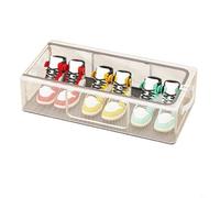 BEAZOOMWhite Stackable Shoe Organizer with Metal Frame & Clear Lid, Plastic Storage Bin for Clothes Boots Sneakers, Dust Proof Closet Solution 40x30x15cm