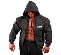 BEBAK ACTIVE Mens Gym Hoodie | Zipper Pullover Hoody Clothing for Men Bodybuilding Top Arnold Schwarzenegger Inspired Sweatshirt T Shirt S M L XL 2XL 3XL 4XL 5X (Black, 3XL)