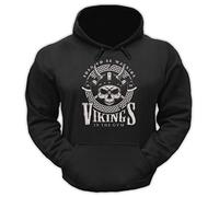 bebak Mens Gym Hoodie | Viking Pullover Hoody Clothing for Men Bodybuilding Top Arnold Schwarzenegger Sweatshirt S-5XL (Black, Medium)