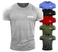Bebak Mens Gym T Shirt - Bodybuilding Clothes - Workout Tops - Semi Fitted to show off a gym trained body (Grey 2XL)