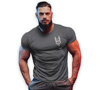 bebak Mens Gym T Shirt | Gym Clothes for Men Bodybuilding T Shirts Who Trains Wins Gym Wear Training Top(Charcoal, 2XL)