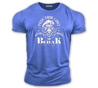 bebak Mens Gym T Shirt Viking Warrior Gym Clothes for Men Arnold Bodybuilding T Shirt Ideal for MMA Strongman Crossfit (UK, Alpha, XXL, Regular, Marine Blue- Soldier)