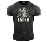 bebak Mens Gym T Shirt Viking Warrior Gym Clothes for Men | Arnold Bodybuilding T Shirt | Ideal for MMA Strongman Crossfit (UK, Alpha, XXL, Regular, Regular, Granite- Soldier)