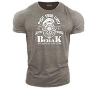 bebak Mens Gym T Shirt | Viking Warrior | Gym Clothes for Men | Arnold Bodybuilding T Shirt | Ideal for MMA Strongman Crossfit (UK, Alpha, L, Regular, Regular, Heather Steel Grey- Soldier)