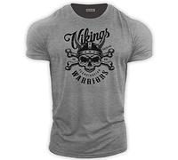bebak Mens Gym T Shirt Viking Warrior Gym Clothes for Men | Arnold Bodybuilding T Shirt | Ideal for MMA Strongman Crossfit (UK, Alpha, M, Regular, Regular, Heather Steel Grey)