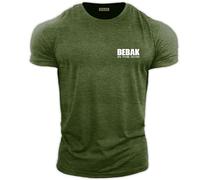 bebak Men's Poly Mix Stretch T-Shirt Gym Clothes for Men Muscle Tee Bodybuilding MMA (UK, Alpha, XXL, Regular, Regular, Hunter Green)