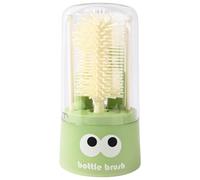 Bebamour 6-in-1 Baby Bottle Cleaning Set with Brushes, 2 Drying Racks & Storage Holder | Detachable Portable Cleaning System | BPA Free, Green
