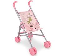 Bebamour Doll Pushchair for Kids, Lightweight Folding Doll Stroller with Seat Belt & Umbrella Fold Design, Toy Buggy for Dolls & Teddy Bears, Easy Push Pretend Play Pram for Girls Boys, Rabbit