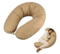 Bebamour Pregnancy Pillow & Nursing Pillow 2-in-1, XXL Full Body Maternity Pillow for Sleeping and Breastfeeding, Adjustable Feeding Support Cushion with Removable Cotton Cover, Machine Washable