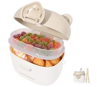 Bebamour Snack Box with 3 Compartments, Food Storage Containers for Kids Meal Prep Containers with Snacks, Fruits, Nuts, Cookies, Candies Leakproof Divided Food Storage Travel Box BPA Free