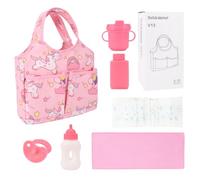 Bebamour Unicorn Doll Changing Bag with Doll Accessories Fashion Kids Bag for Girl