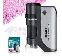 BEBANG Portable Mini Microscope, 60X-120X LED Lighted Zoom, Kids & Adults Microscope Kit with 5 Pcs Slides