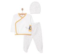 Bebbek Boys Vest Hat & Footed Bottom Set Peter Pan Collar - Ecru