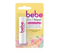 bebe 3-in-1 Repair Lip Balm, Lip Balm with Glycerin, Avocado Oil & Almond Oil, Repairs and Soothes Dry & Cracked Lips, No Mineral Oils (12 x 4.9 g)
