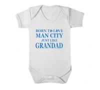 Bebe Dory Born To Love Man City Just Like Grandad Vest 100% Fine Combed Cotton (Frozen Grey, 6-12 Months)